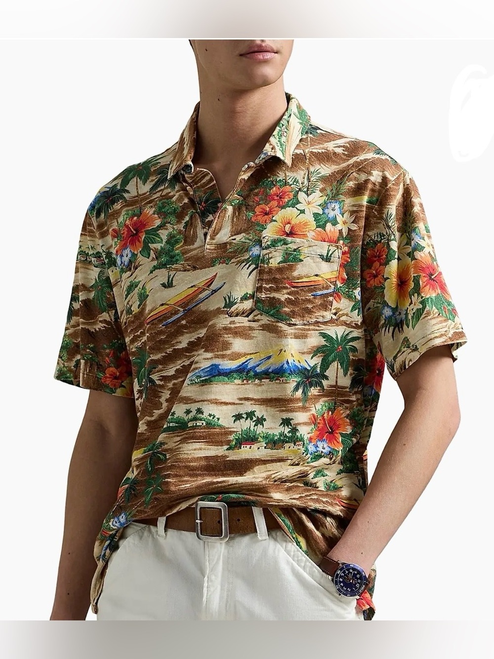 Ralph Lauren Tropical Linen-Cotton Polo Shirt Men’s XL Classic Fit Brand New
